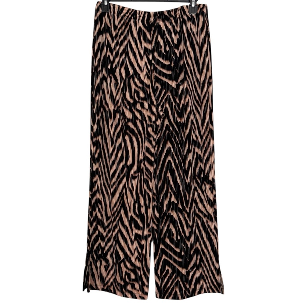 Travelers by Chico’s Size 2 (US 12/14 L) Black/Tan Animal Print Wide Leg Pants